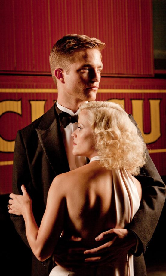 Robert Pattinson With Co-Star Reese Witherspoon In Water For Elephants, 2011