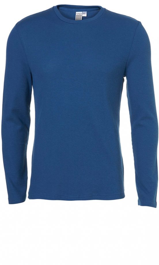 Topman Blue Waffle Long Sleeved T-Shirt, £12