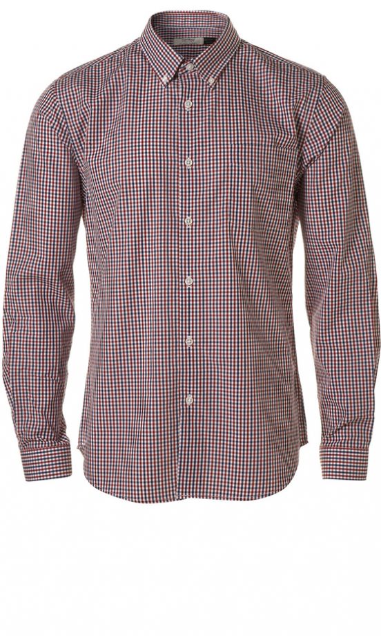 Topman Red Checked Long Sleeved Shirt, £22