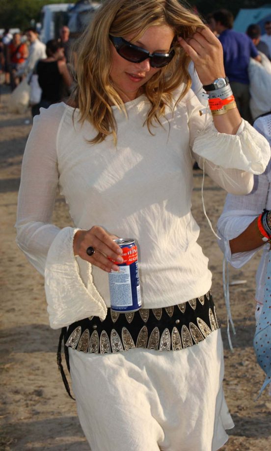 Kate Moss A Few Months After Giving Birth To Lila Grace At Glastonbury Festival, 2003