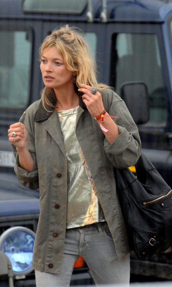 Kate Moss Keeps Metallics Cool At Glastonbury Festival, 2008