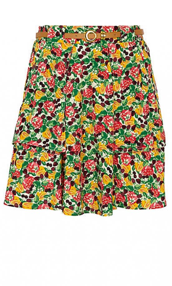 River Island Yellow Fruit Print Skirt, £26.99