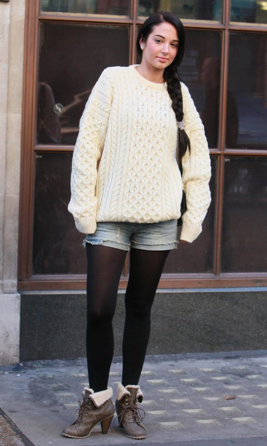Tulisa Contostavlos Outside The Radio 1 Studios In London, 2011