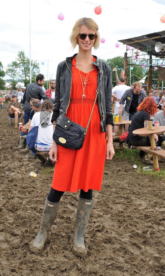 Jacquetta Wheeler Carrying A Mulberry Rosie Satchel At Glastonbury Festival 2011