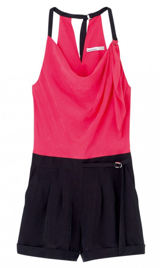 Karen Millen Pink And Black Playsuit - In Store Only