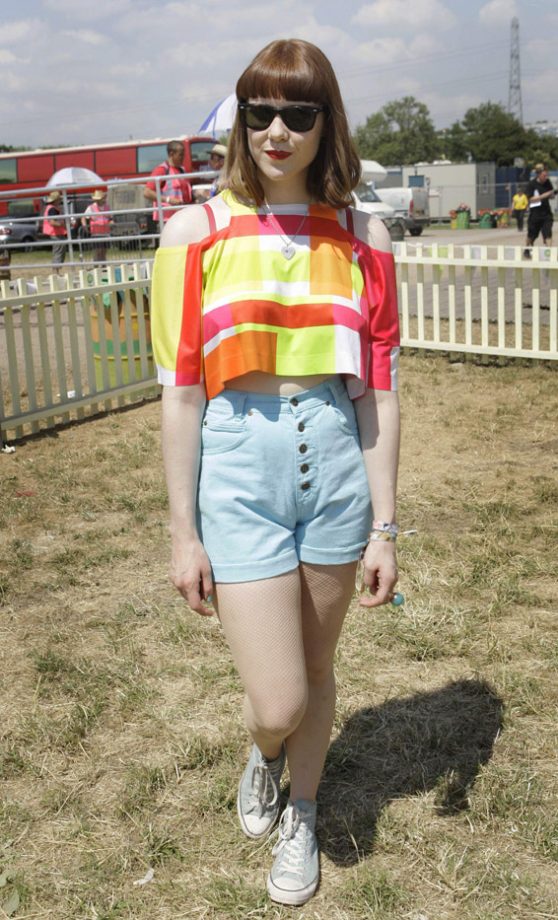 Kate Nash Teams High-Waisted Shorts With A Colour-Pop Top At Glastonbury 2010