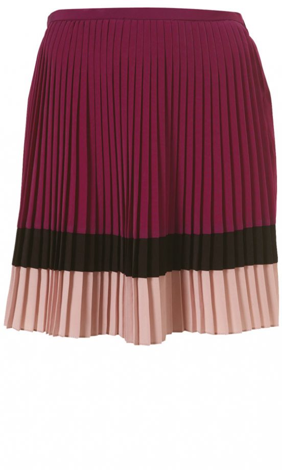 Topshop Purple Colour Block Pleated Skirt, £36