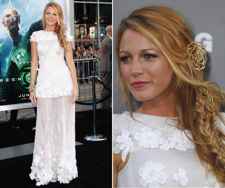 Blake Lively in Chanel Couture on the red carpet at the Green Lantern premiere in LA