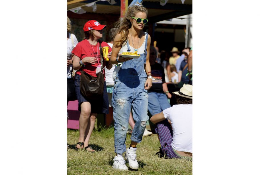 Cressida Bonas Keeping It Comfy In Denim Dungarees, June 2013