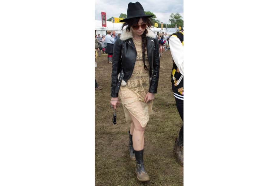 Daisy Lowe Is Cool Chic In Her Delicate Dress And Biker Jacket, June 2014