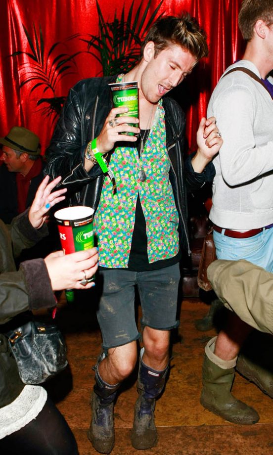 Henry Holland Parties Solo Style In The VIP Area Of Glastonbury 2009