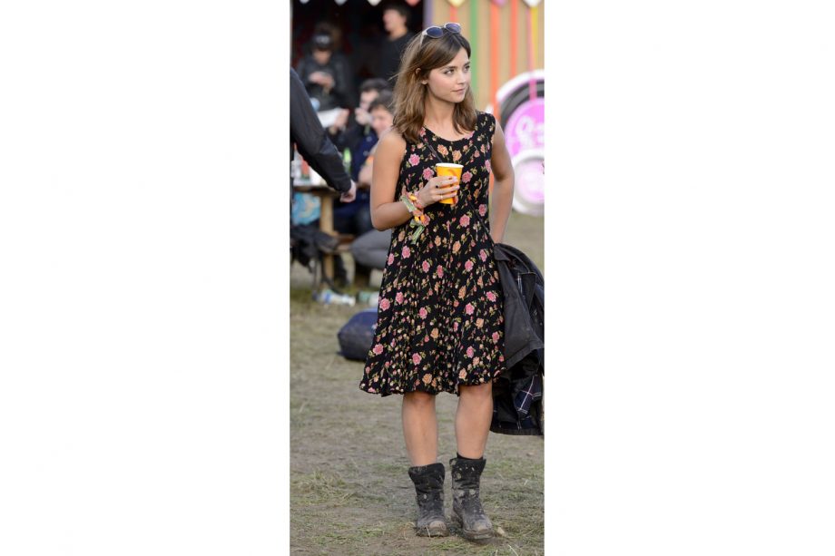 Jenna Coleman Looking Pretty In A Floral Dress, June 2014