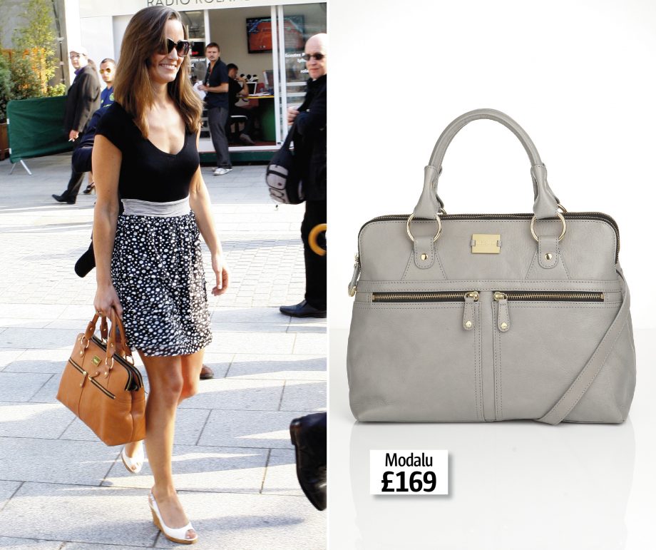 Last Chance To Get Your Hands On Pippa Middleton S Modalu Bag Look Pippa Middleton Carries The Modalu Bag In Tan Left Shark