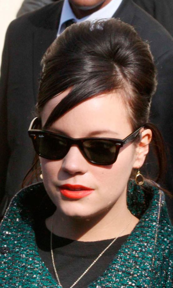 Lily Allen Channels Retro Glamour With A Bouffant Hairstyle At Chanel's AW11 Fashion Show, 2011