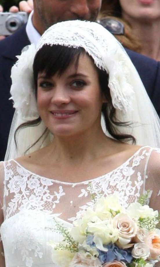 Lily Allen Opted For A Simple Wedding Hairstyle To Show Off Her Vintage Veil, 2011