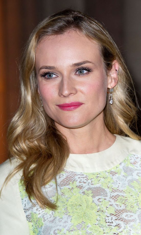 Diane Kruger Does Retro Undone Glamour With A Loose Hairstyle And Side Parting, 2011