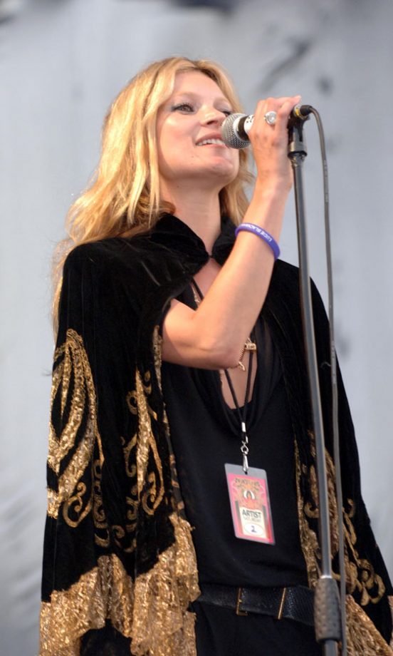 Kate Moss Making Her On Stage Debut In A Velvet Kimono At The Isle Of Wight Festival, 2006