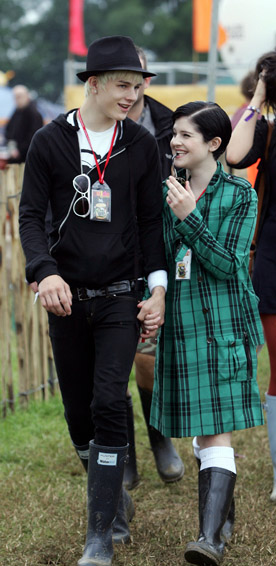Kelly Osbourne Looking Chic In Check With Ex-Boyfriend Luke Worrall At Glastonbury 2008