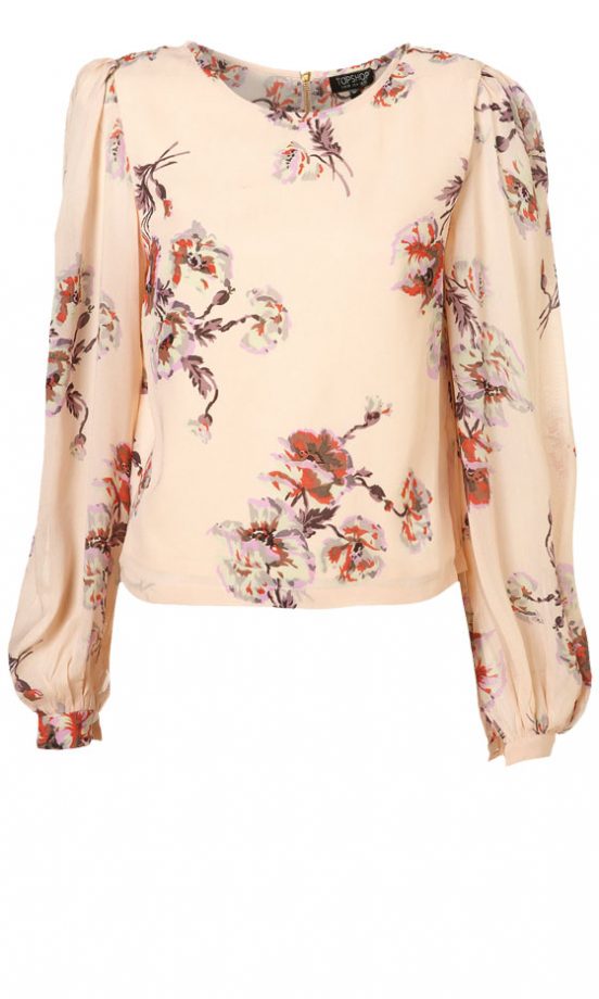 Topshop Rose Print Waist Blouse, £38.50