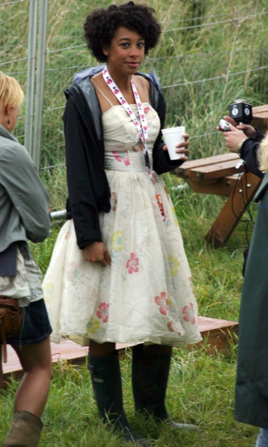 Corinne Bailey Rae Teams Her Wellies With A Prom Dress For V Festival, 2007