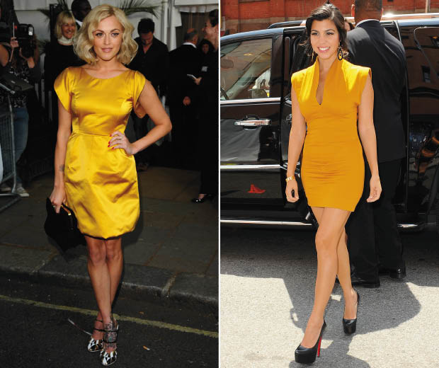 Fearne Cotton and Kourtney Kardashian show off the yellow dress trend