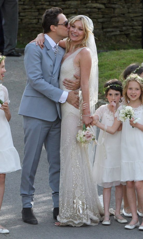 Kate Moss' Wedding Dress Sparkles As She Gets A Kiss From New Husband Jamie Hince, 2011