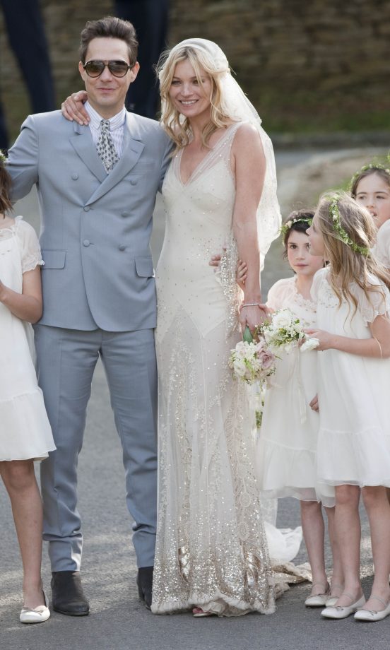 Stunning Bride Kate Moss Is Admired By Her Daughter Lila Grace, At Kate Moss' Wedding, 2011