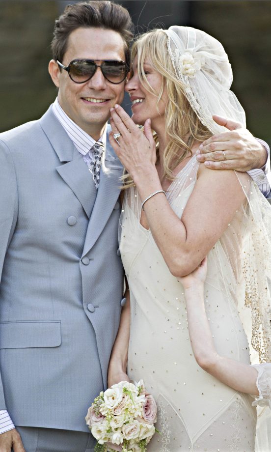 A Touching Moment At Kate Moss' Wedding Between Bride And Groom - And Look At Kate's Amazing Engagement Ring!