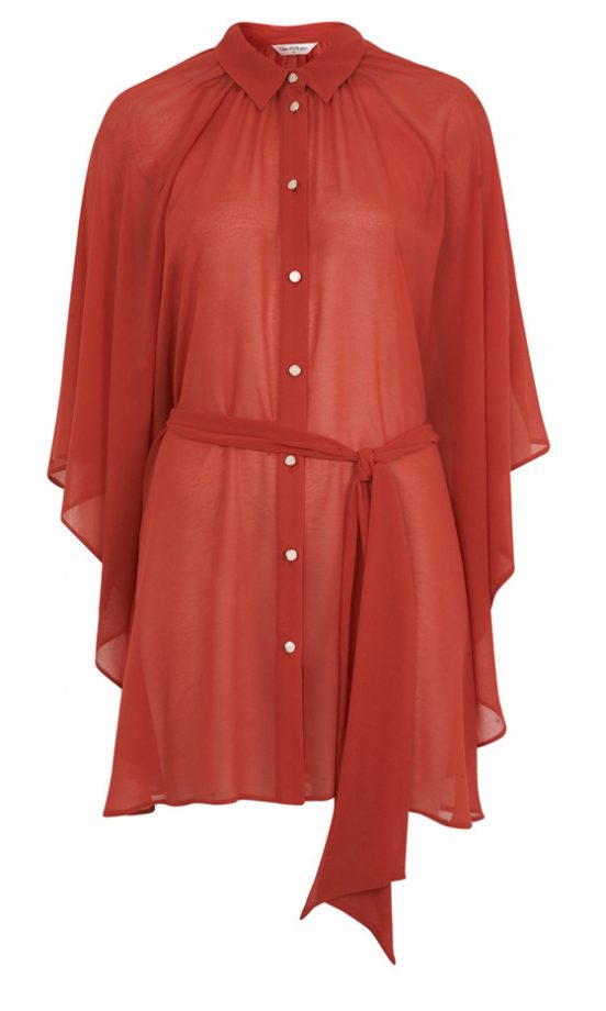 Miss Selfridge Project 1 Red Fluid Cape Shirt, £38