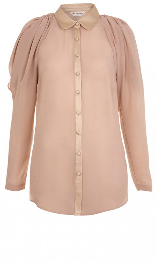 Miss Selfridge Project 1 Stone Pleat Shoulder Shirt, £38