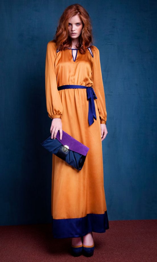 Primark Limited Edition Satin Maxi, £23, Suedette Colour Block Clutch, £5, Suedette Court Shoe, £18