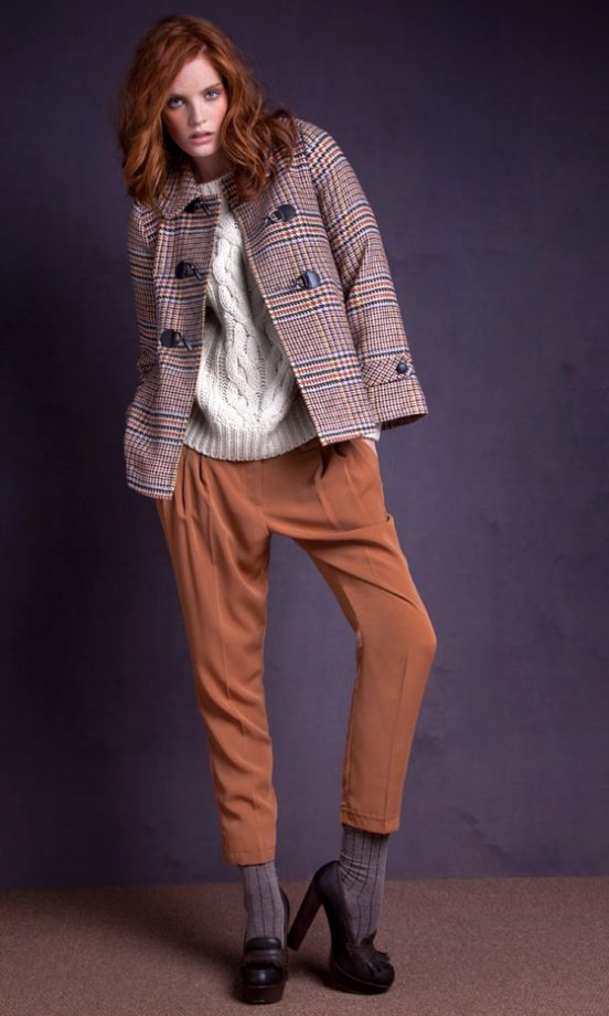 Primark Check Jacket, £35, Cable Knit Jumper, £14,Tailored Pink Trousers, £14, Socks, £2, Loafers, £16