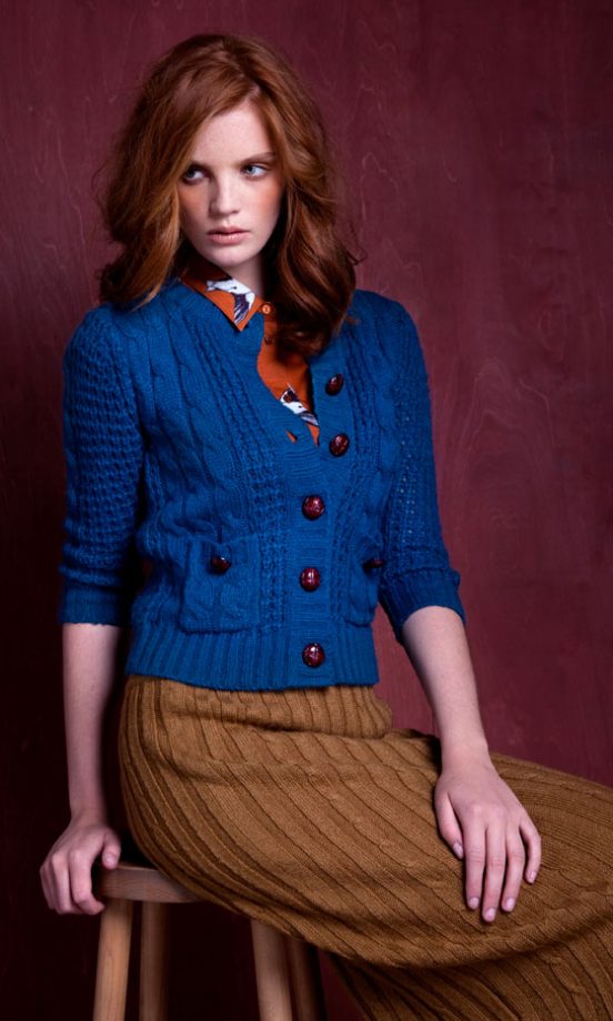Primark Cable Knit Cardigan, £12, Knited Midi Skirt, £12