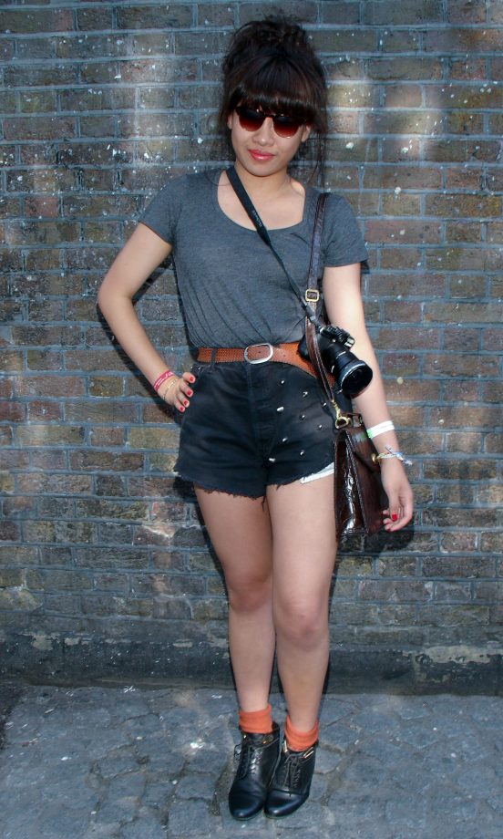 Street Style: Vy Is Wearing A Vintage Gap Tee With Ragged Priest Shorts And One Proud Boots, 2011