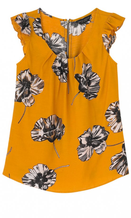 Dorothy Perkins Mustard Floral Top, £27