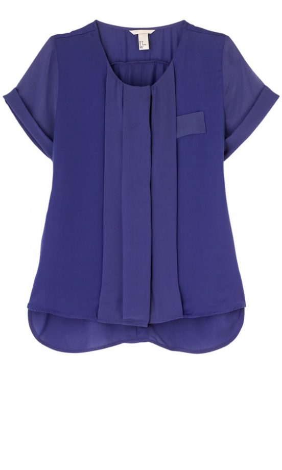 H&M Pleated Blue Top, £24.99 - In Store Only