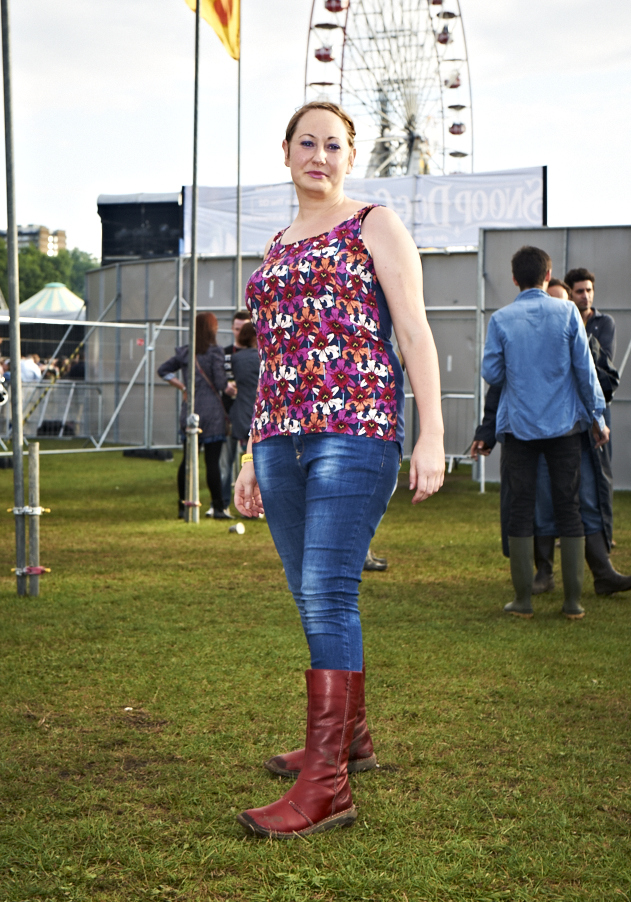 Helen Wears A Topshop Top, New Look Jeans And Clarks Boots, Lovebox 2011