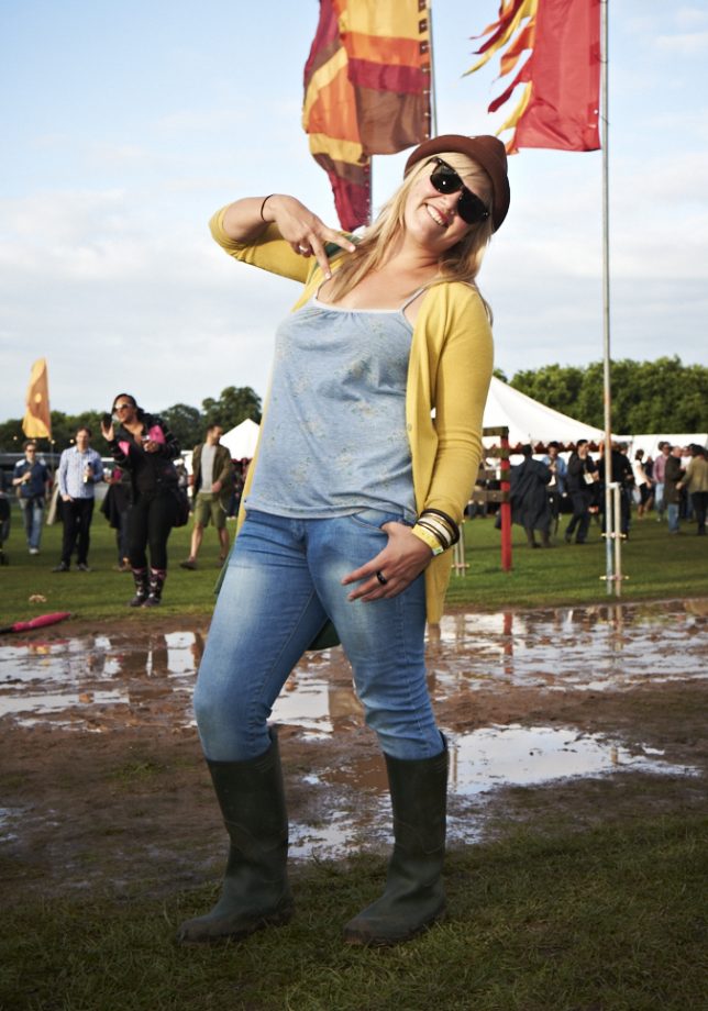 Jemima Wears Zara Jeans And Cardigan With A Topshop Hat And Wellies Borrowed From Her Dad! Lovebox 2011