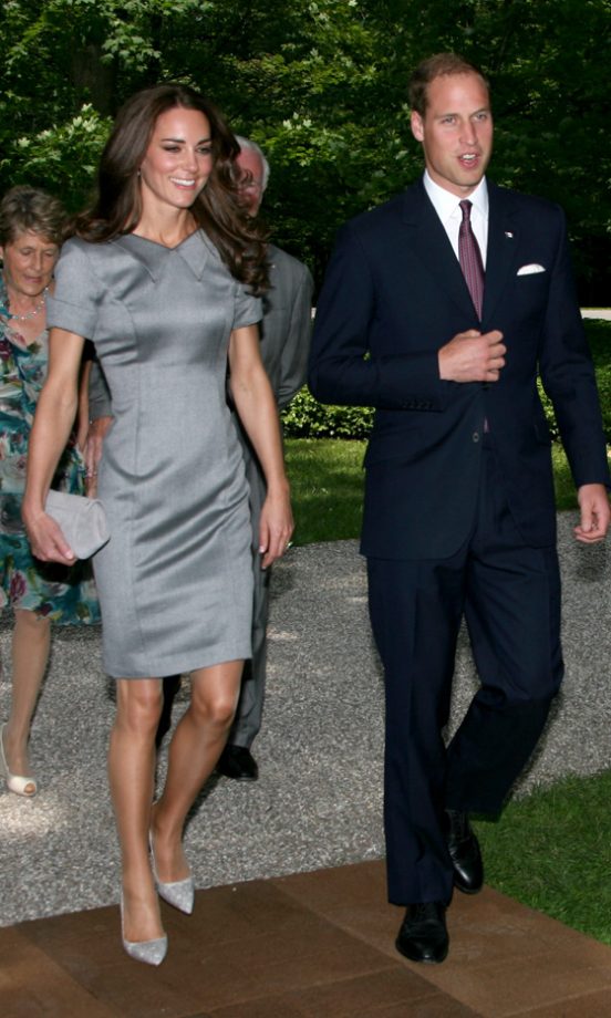 Kate Middleton Shines In A Silver Grey Catherine Walker Dress In Canada, 2011