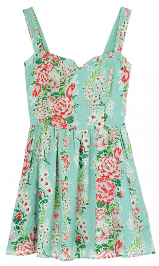 Miss Selfridge Green Floral Dress, £35