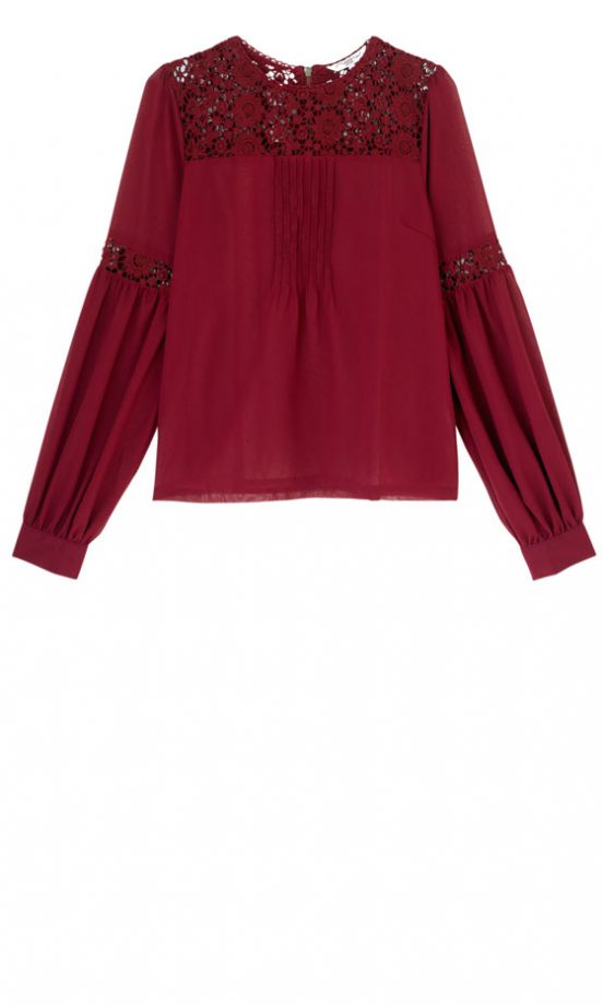 New Look Berry Crochet Blouse, £24.99
