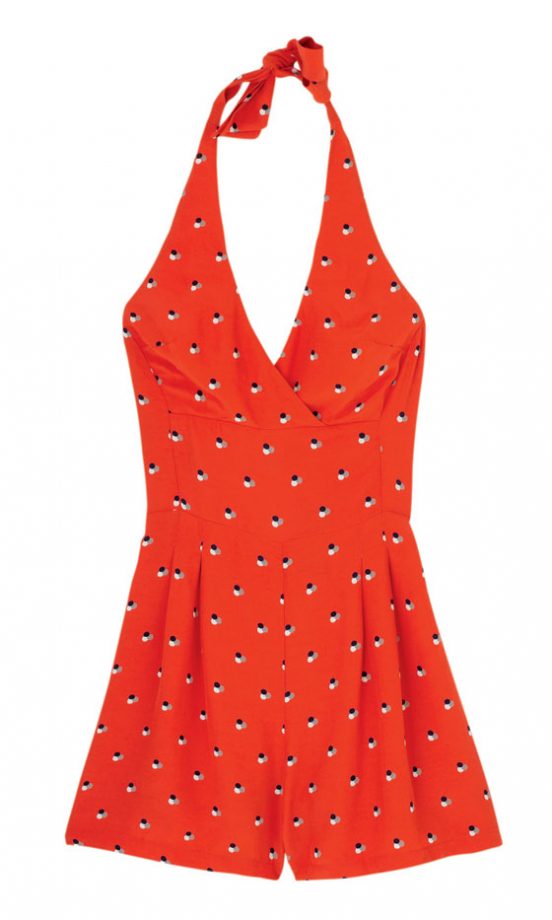 Oasis Red Polka Dot Playsuit, £50