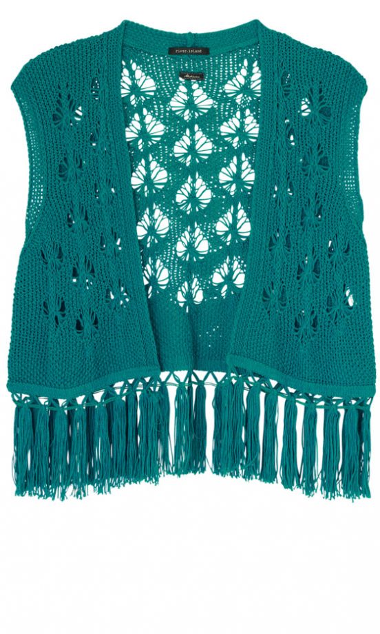 River Island Turquoise Knit Waistcoat, £24.99 In Store Only