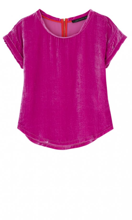 Zara Pink Velvet Top, £39.99 - In Store Only