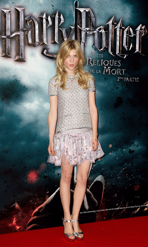 Clemence Poesy on the red carpet at the Harry Potter and The Deathly Hallows Part 2 premiere in Paris
