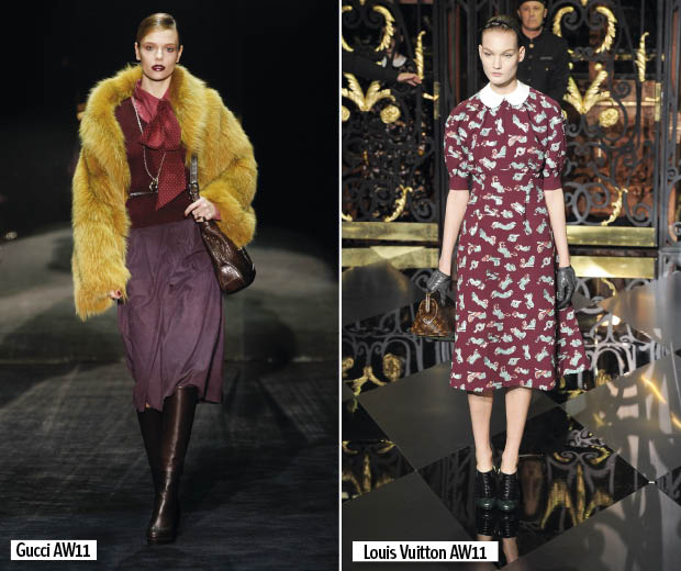 The ’40s trend is huge for autumn/winter 2011 at Gucci and Louis Vuitton