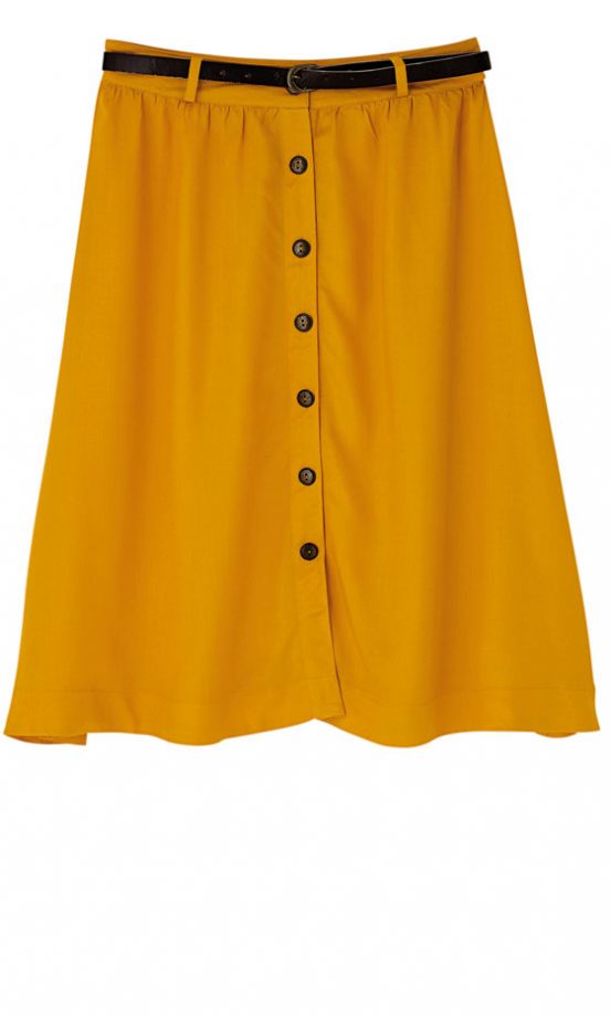 Miss Guided Harlow Mustard Midi Skirt, £17.99