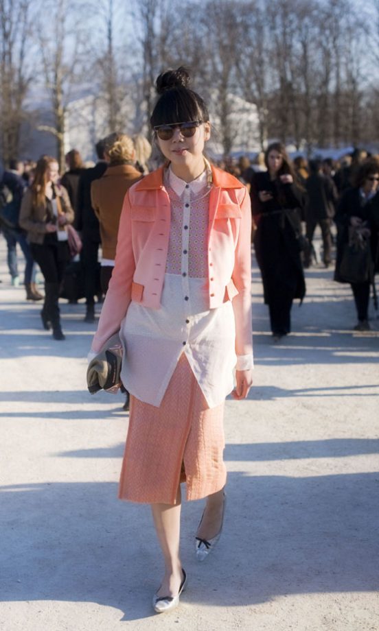 Style Bubble Blogger Susie Lau Struts Her Stuff In A Layered Pink Ensemble