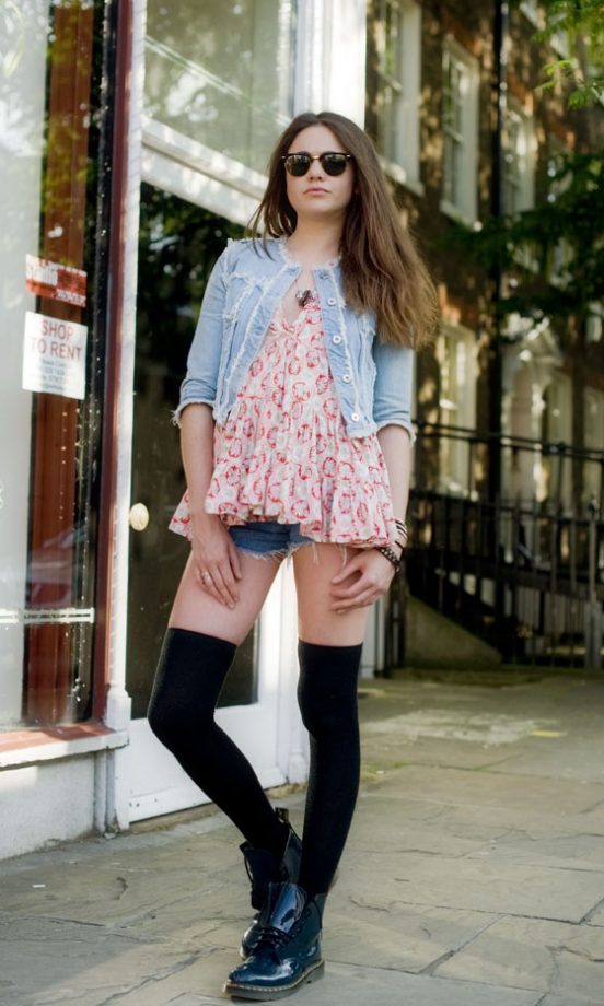 DJ Charlotte Bass Is Wearing A Oilily Dress, A D&G Jacket And Doctor Martin Boots