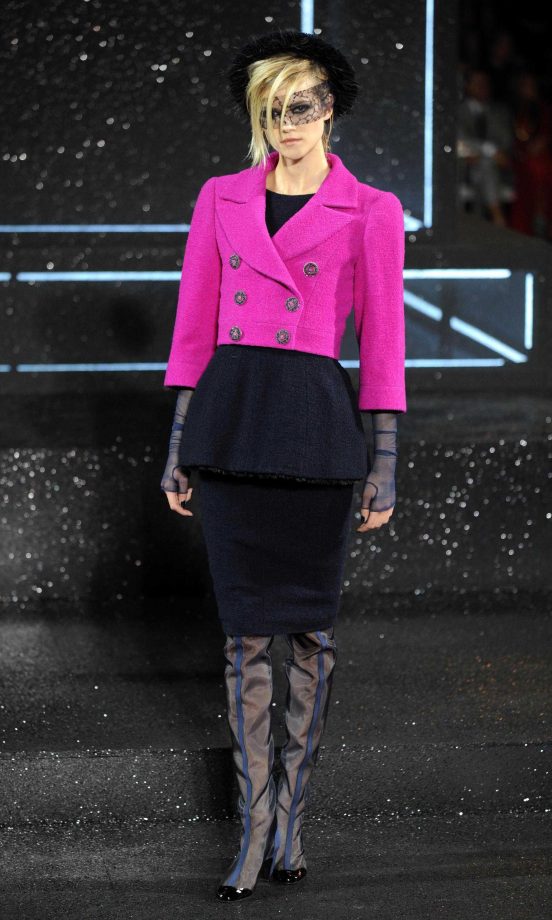 A Model Poses At The Chanel Haute Couture AW11/12 Fashion Show